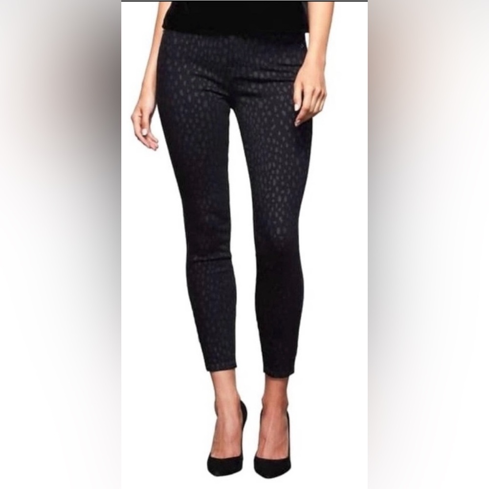 Good American Black Leopard Print Good Legs Crop Pants